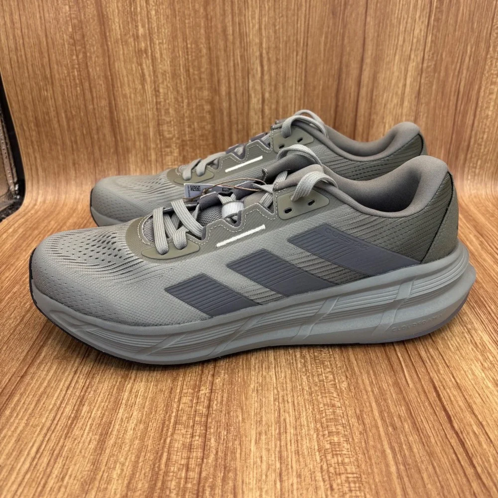 Adidas Questar 3 M Mens Size 12 Silver Pebble Charcoal Olive Running Shoes NEW